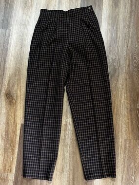 Vintage Esprit High Rise Plaid Tailored Trousers Dark Academia 90s Size 9/10